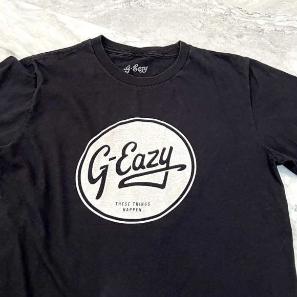 G Easy These Things Happen Black Small S Graphic T-Shirt Tee‎ - Picture 3 of 4